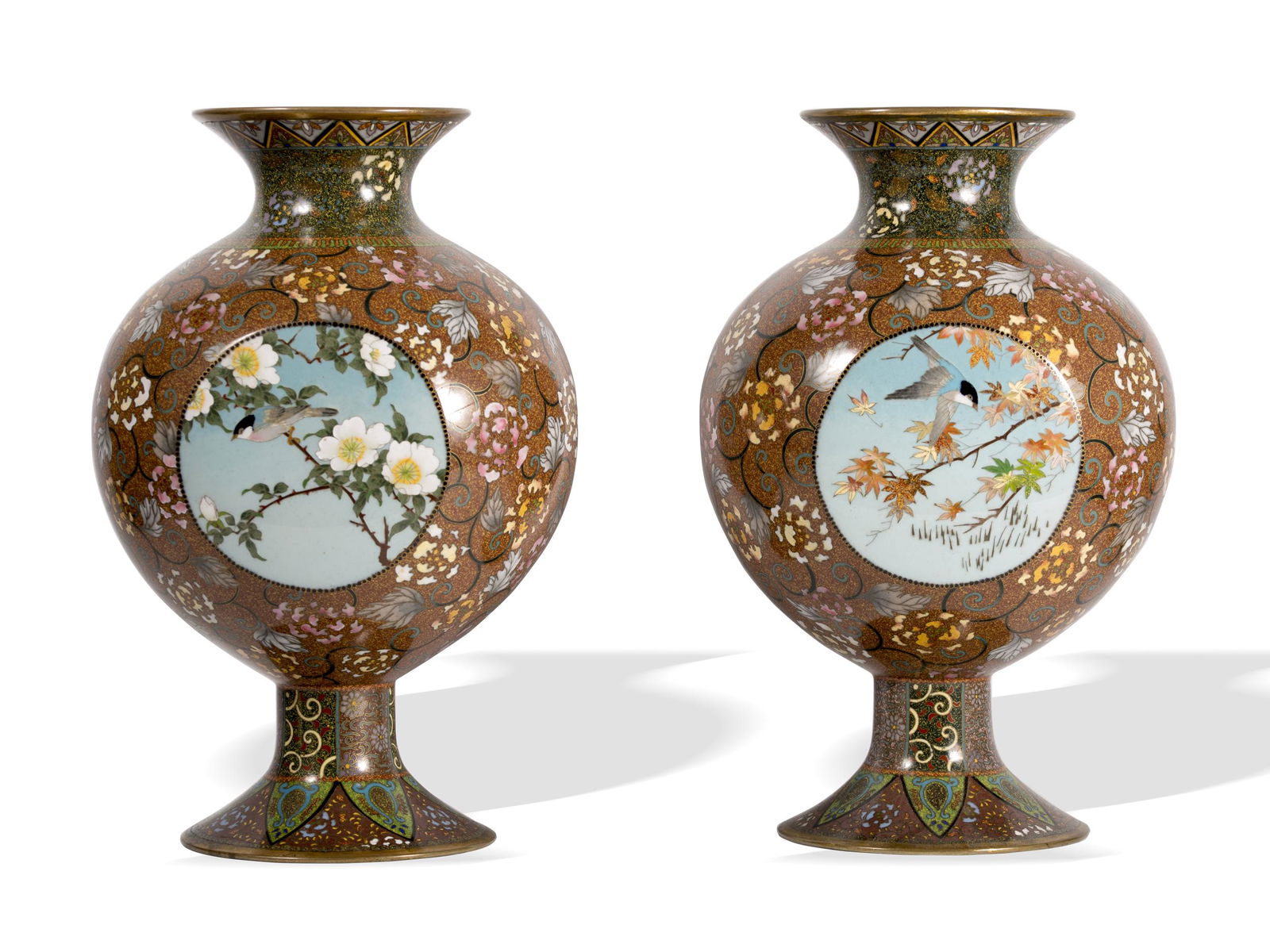 2 cloisonne vases, Asian (1 of 5)