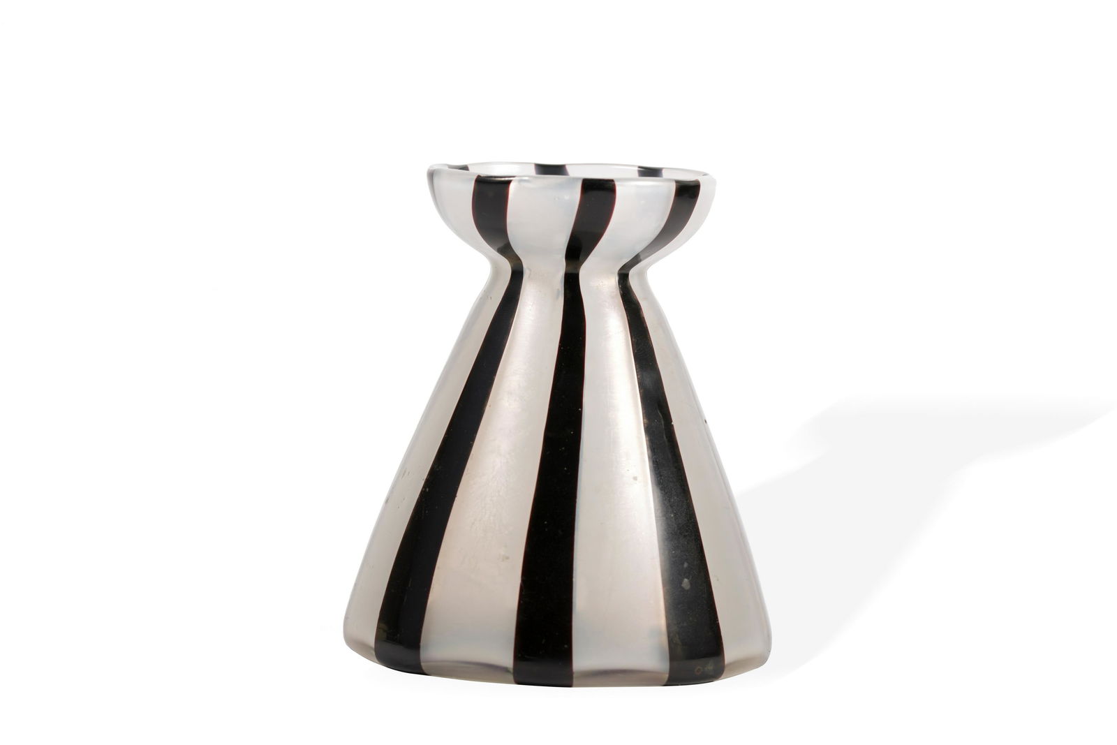 Vase, Johann Loetz Witwe, Design Koloman Moser (Vienna 1868-1918): Vase, Johann Loetz Witwe Design Koloman Moser (Vienna 1868-1918) Johann Loetz Witwe, Klostermuehle around 1903 For E. Bakalowits & Sons, Vienna Decor: "Zebra" 1903, opal with black stripes Colorless g