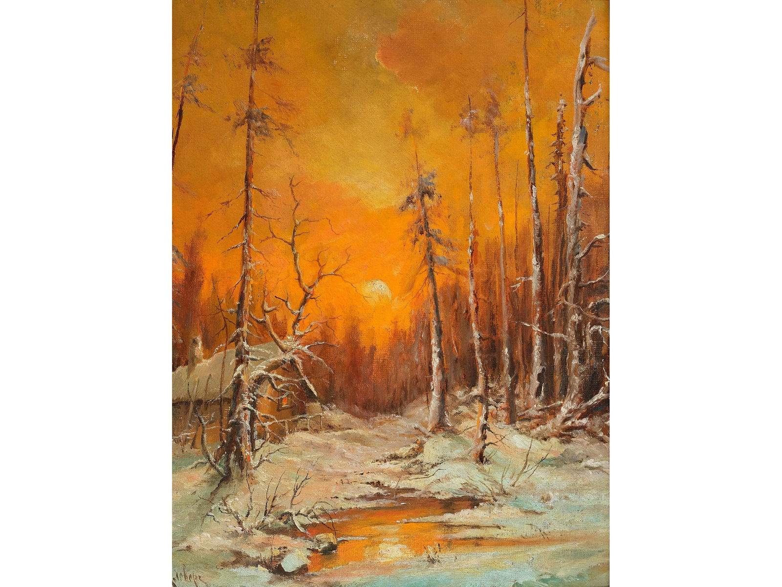 Karoly Marko the Elder, Leutschau 1791 - 1860 Antella, Attributed, Ideal landscape: Karoly Marko the ElderLeutschau 1791 - 1860 Antella, AttributedIdeal landscapeOil on wood 25 x 32.5 cm, with frame 37 x 43 cm