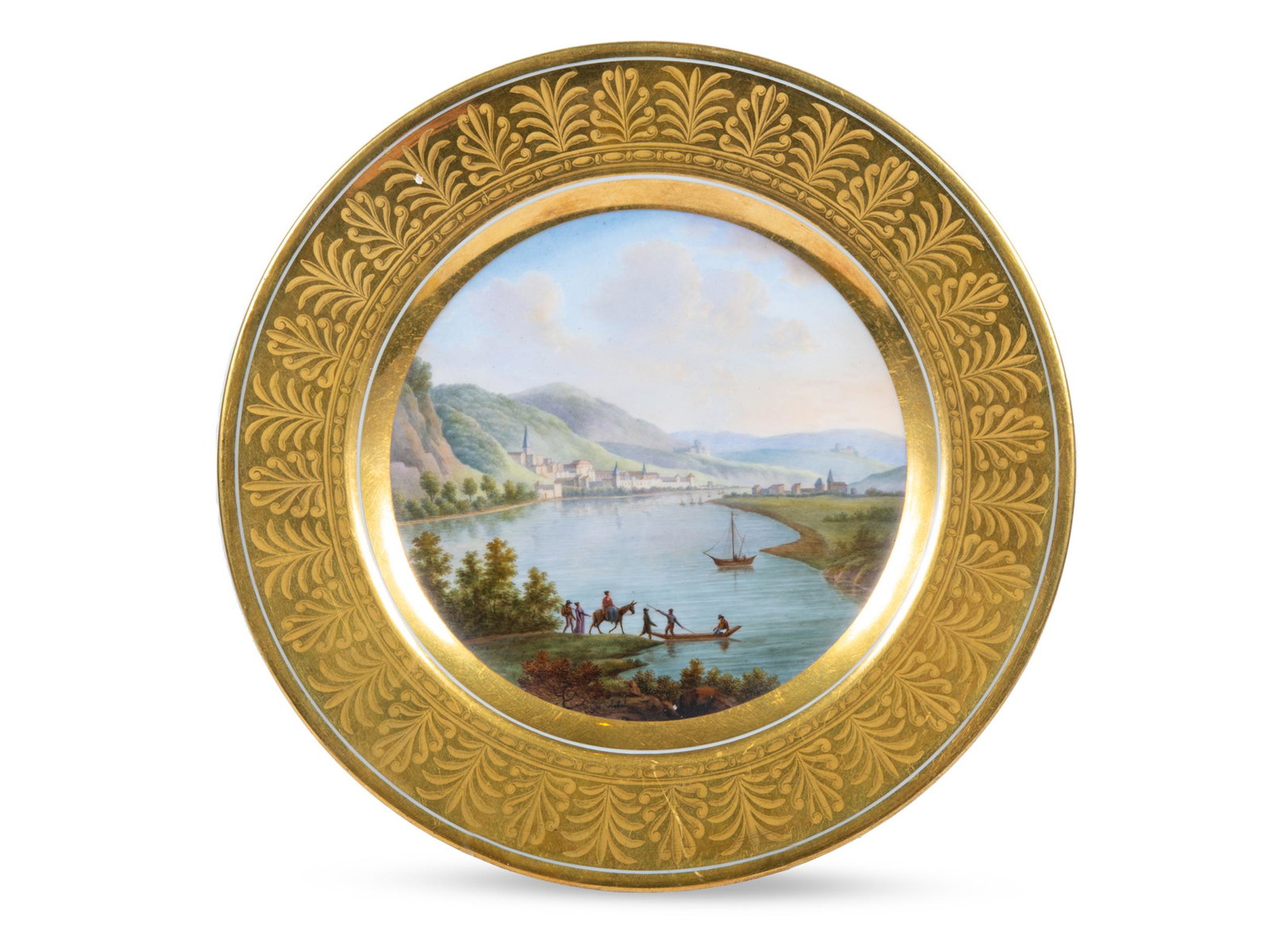 Plate with veduta of the city of Linz, Sevres porcelain, 1811 (1 of 2)