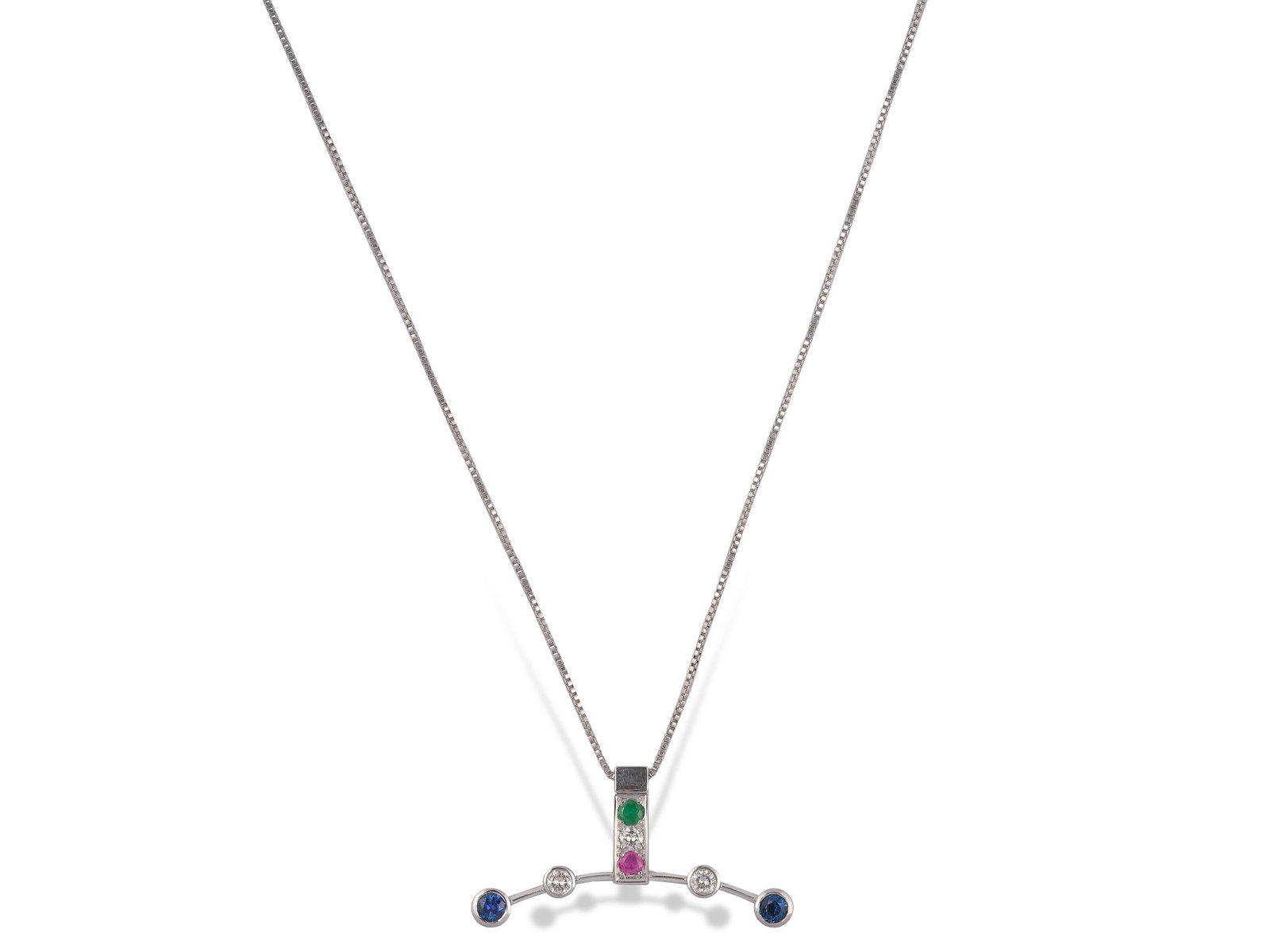 Necklace, White gold, With 3 brilliants (1 of 1)