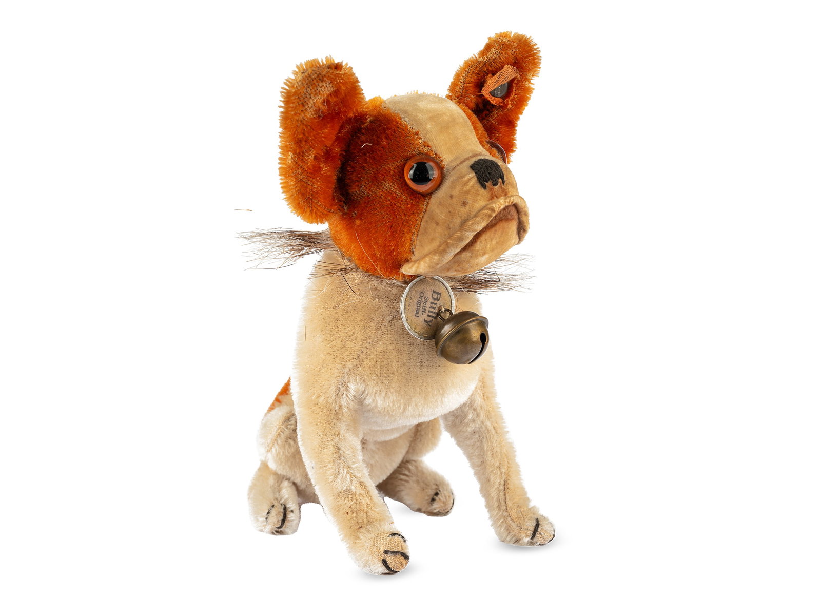 Steiff Bully, With original Steiff button and flag in ear, Around 1920: Steiff Bully With original Steiff button and flag in ear Around 1920 Felt Height 18 cm