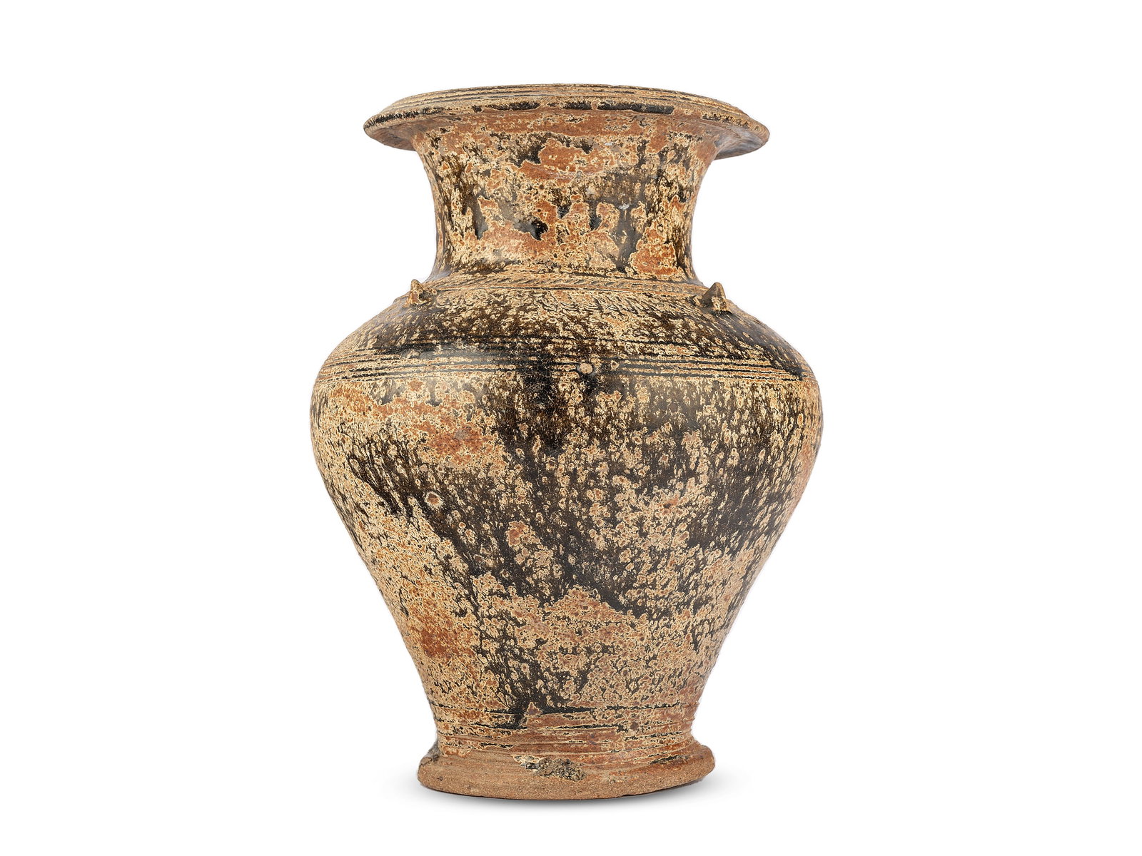 Urn-shaped ritual vessel, Khmer, Northeast Thailand: Urn-shaped ritual vessel Khmer, Northeast Thailand Udayadityarvaman II (1050-66) to Bayon (1177-1250) period Height 31 cm, diameter 24 cm Provenance: Private collection Rome before 1975 Urn-shaped ves