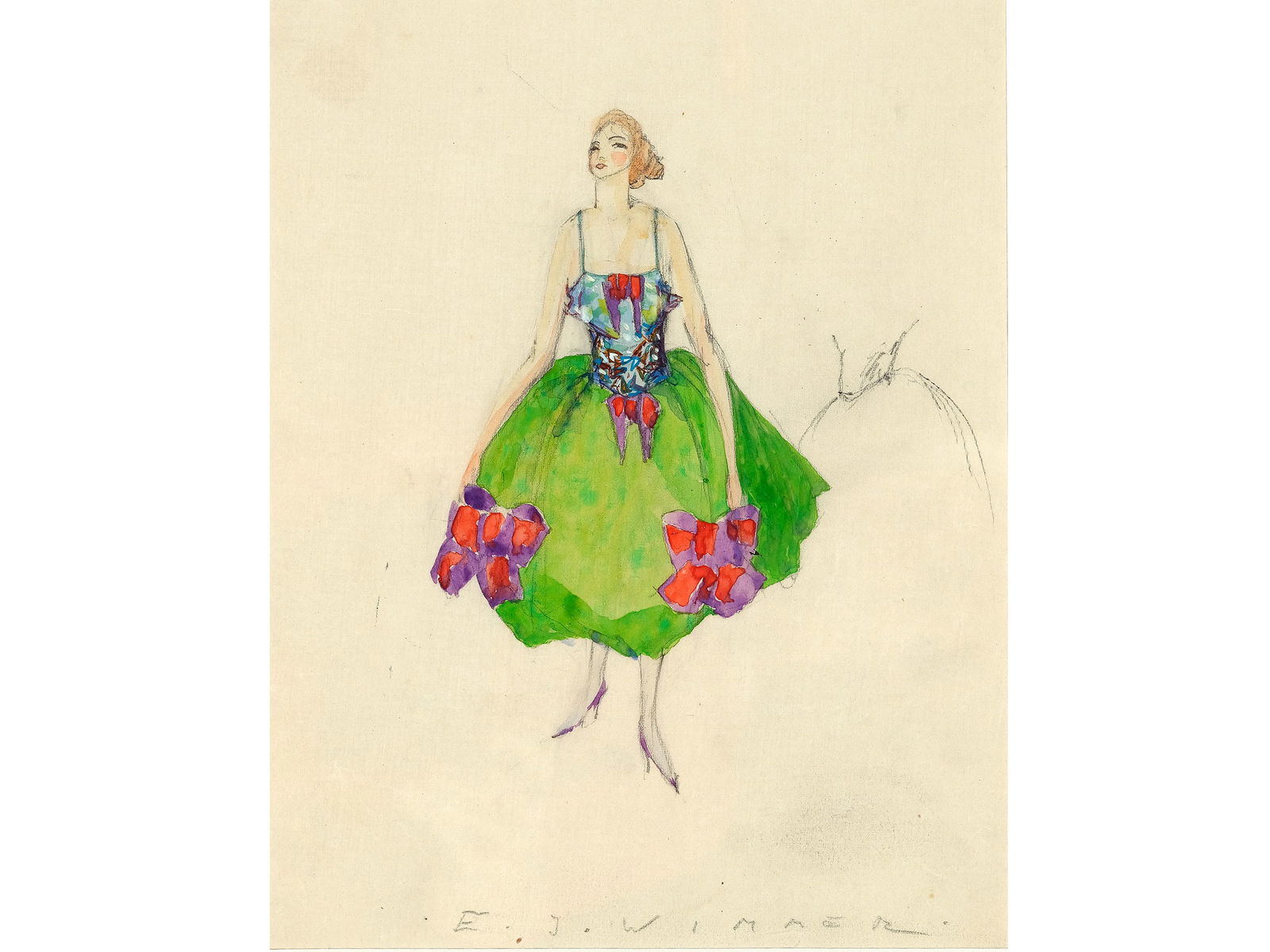 Eduard Josef Wimmer-Wisgrill, Vienna 1882 - 1961 Vienna, Fashion design for the Wiener Werkstaette (1 of 4)