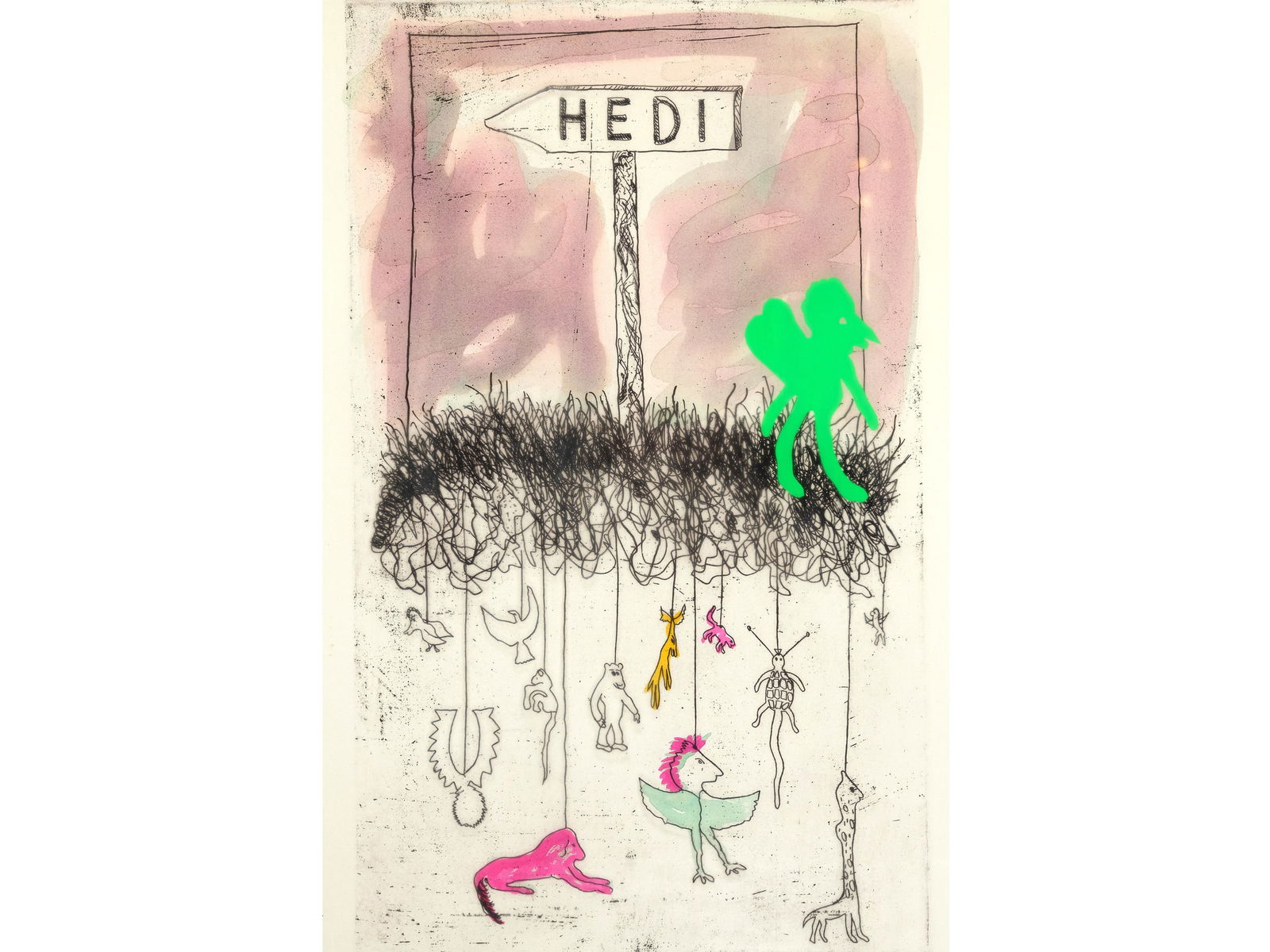 Alfred Klinkan, Judenburg 1950 - 1994 Vienna, Hedi: Alfred KlinkanJudenburg 1950 - 1994 ViennaHedi Lithograph on paper Motif 50.5 x 31 cm, with frame 68 x 53 cm Numbered 43/70 in pencil, signed and dated (19)79 lower left