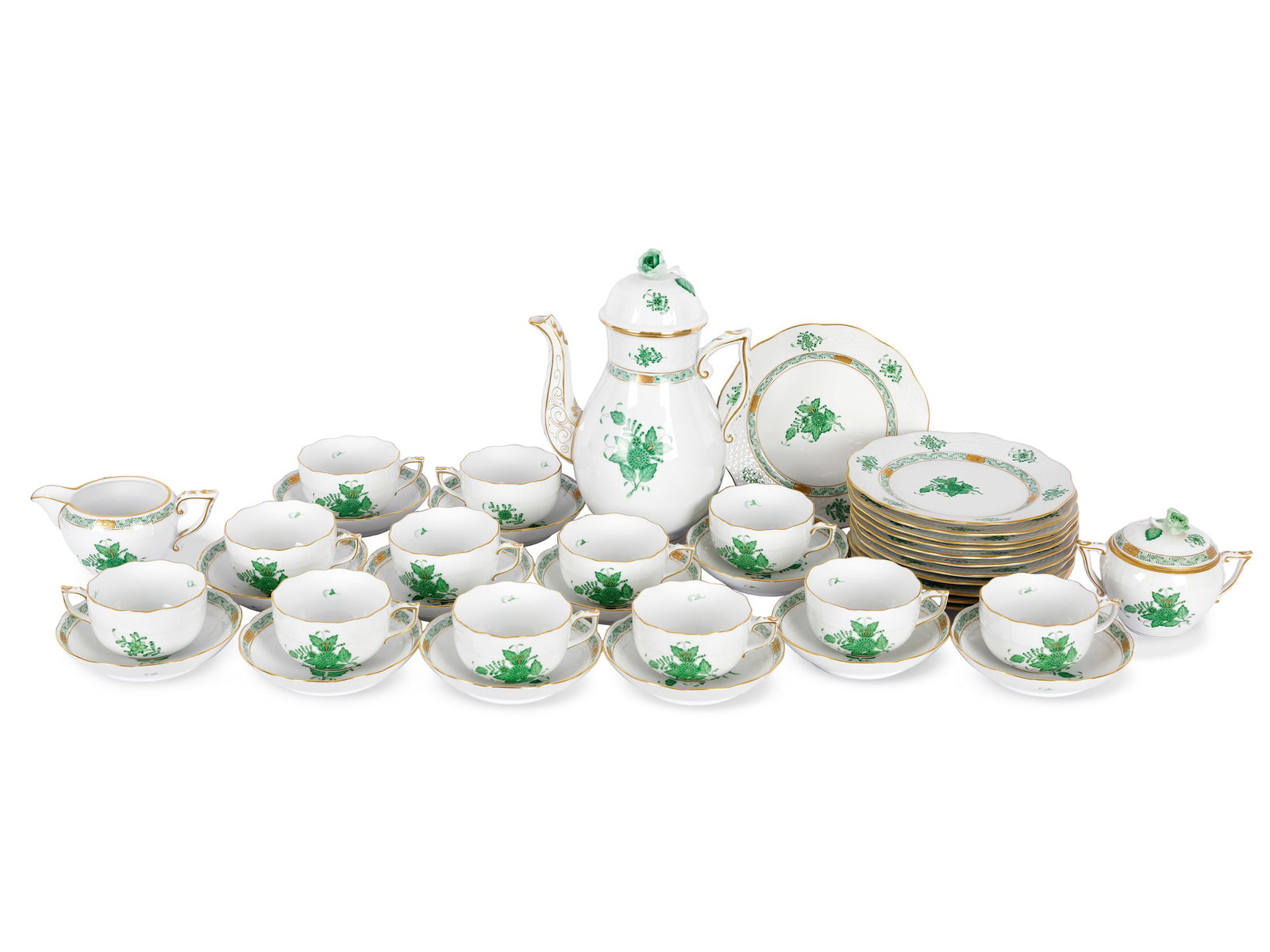 Coffee set, 39 pieces, Herend, Apponyi Vert (1 of 7)
