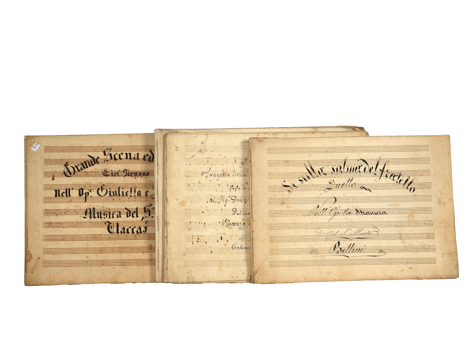 Vincenzo Bellini, Katania 1801 - 1835 Puteaux, handwritten music books by the composer (1 of 5)