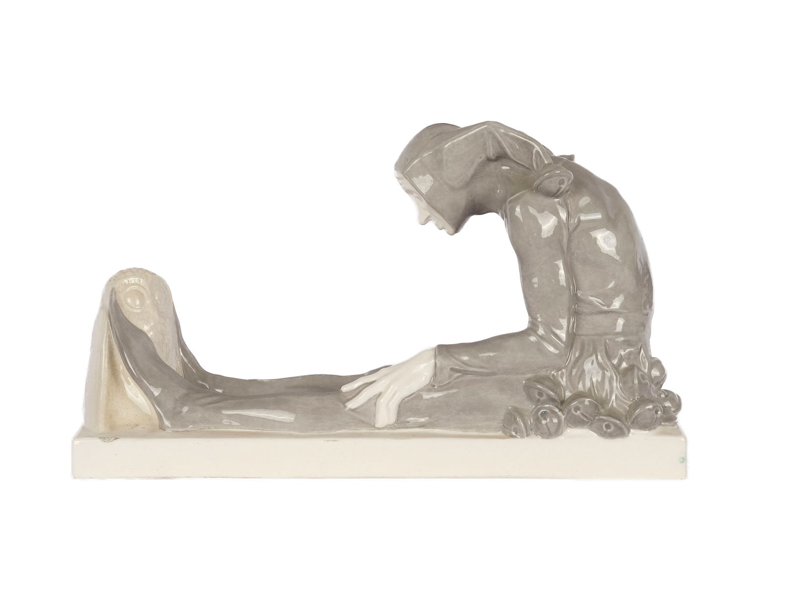 Michael Powolny, Judenburg 1871 - 1954 Vienna, Till Eulenspiegel: Michael Powolny Judenburg 1871 - 1954 Vienna Till Eulenspiegel Execution Wiener Keramik 1906/07 Ceramic, white body, colourfully painted, glazed Length 32 cm, height 18 cm Company mark WK, MP on the b