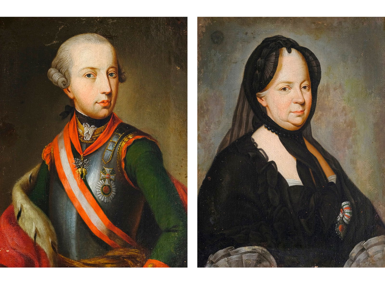 Pair of portraits: Maria Theresa and Joseph II  Austria, 18th century (1 of 10)