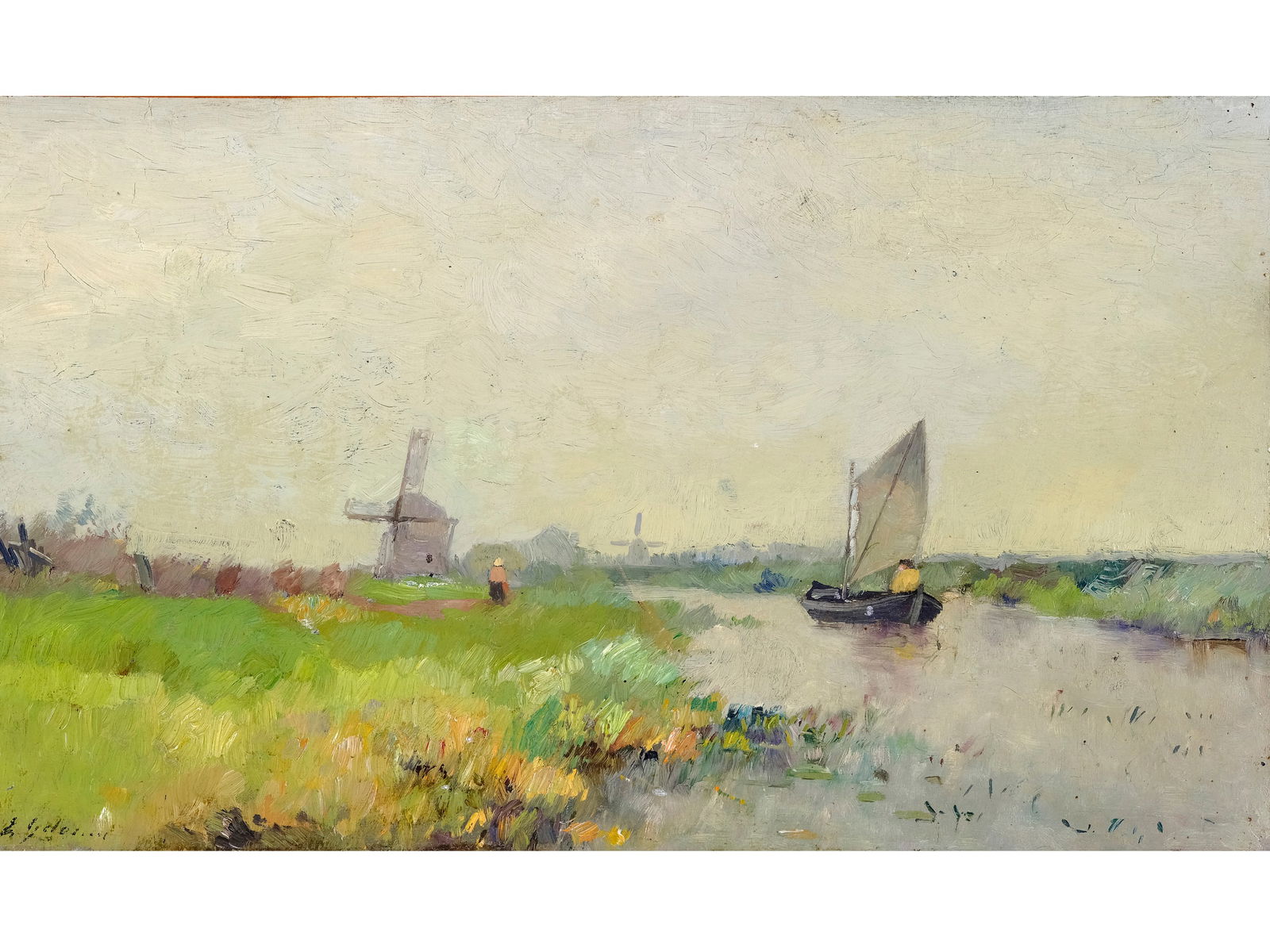 Dutch-French painter, around 1900, By the canal (1 of 7)