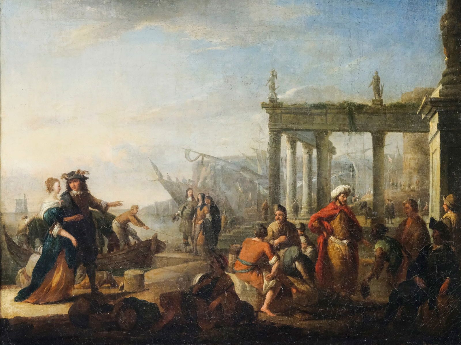 Johannes Lingelbach, 1622 - 1674, attributed, Am Hafen (1 of 4)