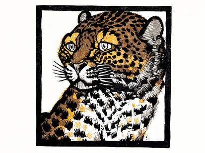 Ludwig Heinrich Jungnickel, Wunsiedel 1881 - 1965 Vienna: Ludwig Heinrich JungnickelWunsiedel 1881 - 1965 Vienna Panther headWoodcut on paper15 x 14,5 cminscribed on the lower right