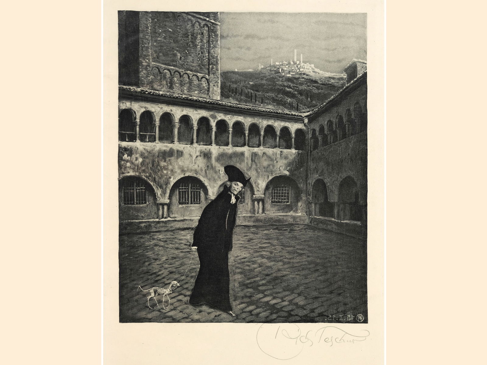 Richard Teschner, Carlsbad 1879 - 1948 Vienna: Richard TeschnerCarlsbad 1879 - 1948 Vienna untitledLithograph27,5 x 22,5 cmsigned on lower rightProvenance: Dr. Hans Ankwicz-Kleehoven, art historian and art collector in Vienna, collection label;