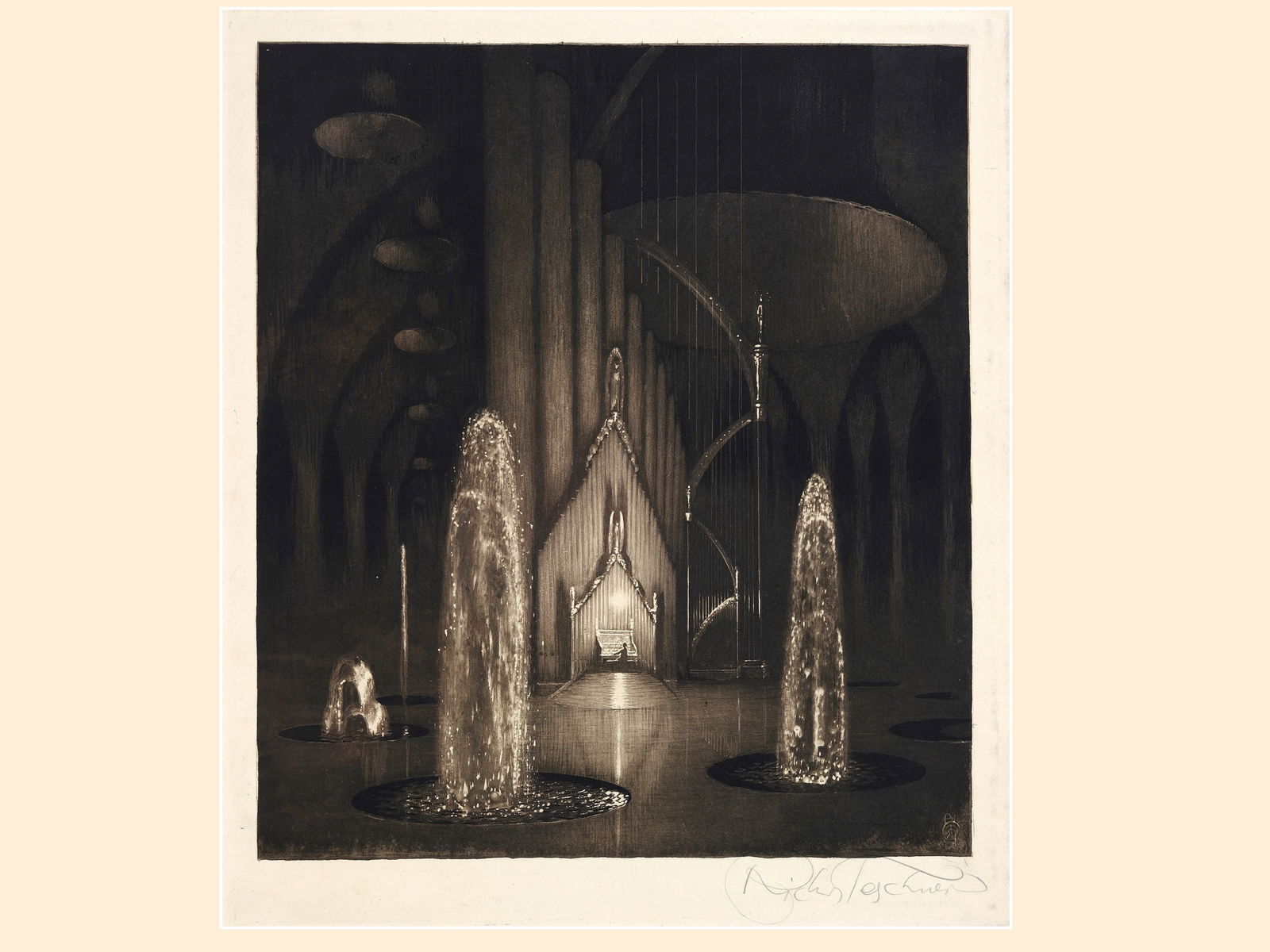 Richard Teschner, Carlsbad 1879 - 1948 Vienna: Richard TeschnerCarlsbad 1879 - 1948 Vienna untitledLithograph29 x 26 cmsigned on lower rightProvenance: Dr. Hans Ankwicz-Kleehoven, art historian and art collector in Vienna, collection label;