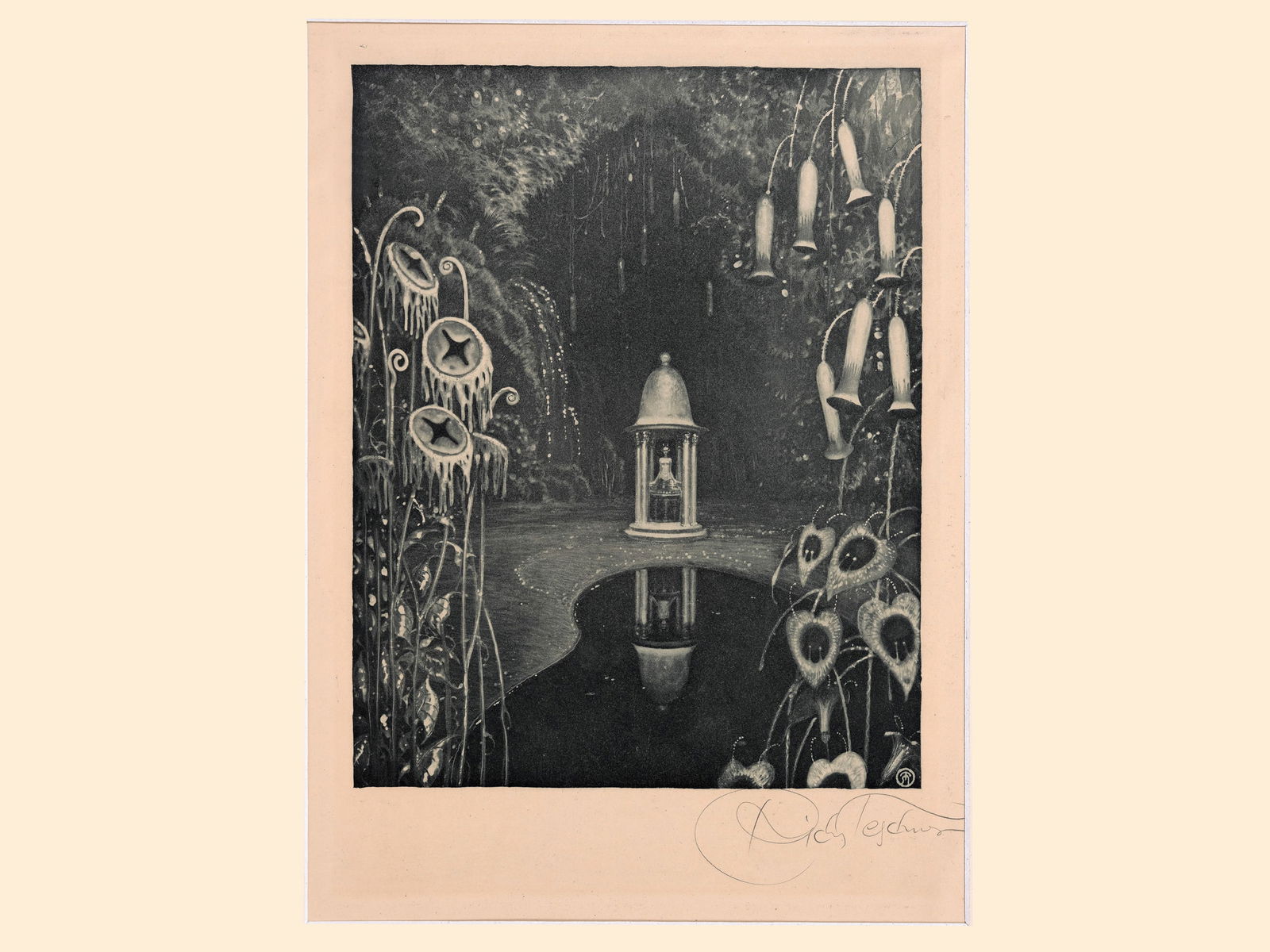 Richard Teschner, Carlsbad 1879 - 1948 Vienna: Richard TeschnerCarlsbad 1879 - 1948 Vienna untitledLithograph27 x 22 cmsigned on lower rightProvenance: Dr. Hans Ankwicz-Kleehoven, art historian and art collector in Vienna, collection label;