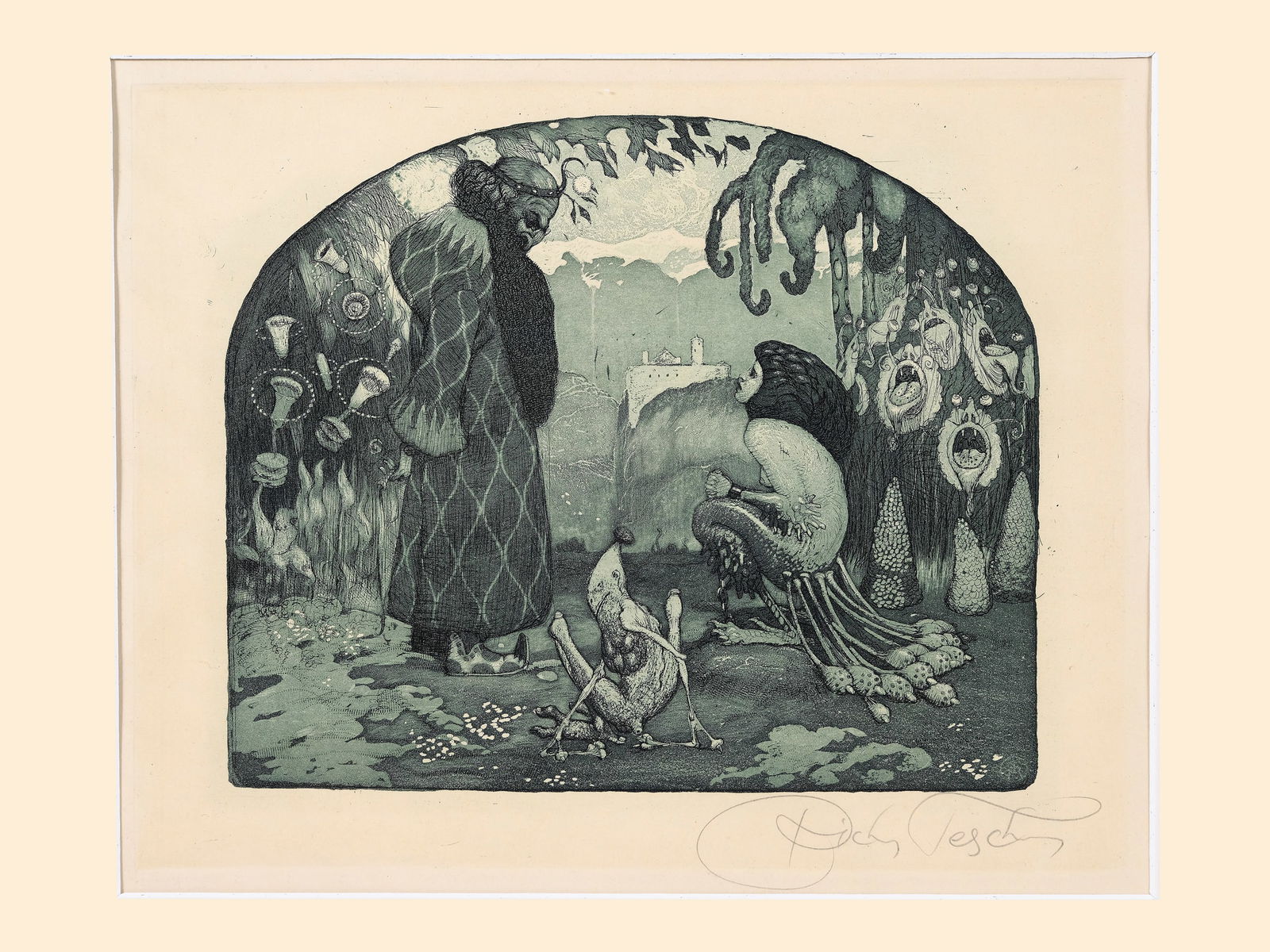 Richard Teschner, Carlsbad 1879 - 1948 Vienna: Richard TeschnerCarlsbad 1879 - 1948 Vienna untitledLithograph20 x 25 cmsigned on lower rightProvenance: Dr. Hans Ankwicz-Kleehoven, art historian and art collector in Vienna, collection label;