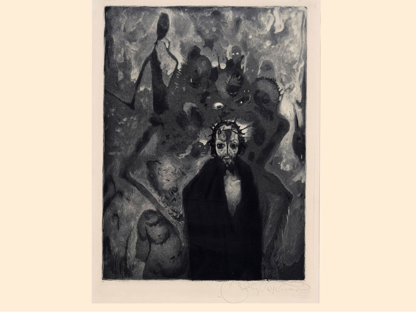 Richard Teschner, Carlsbad 1879 - 1948 Vienna: Richard TeschnerCarlsbad 1879 - 1948 Vienna untitledLithograph26,5 x 20,5 cmsigned on lower rightProvenance: Dr. Hans Ankwicz-Kleehoven, art historian and art collector in Vienna, collection label;