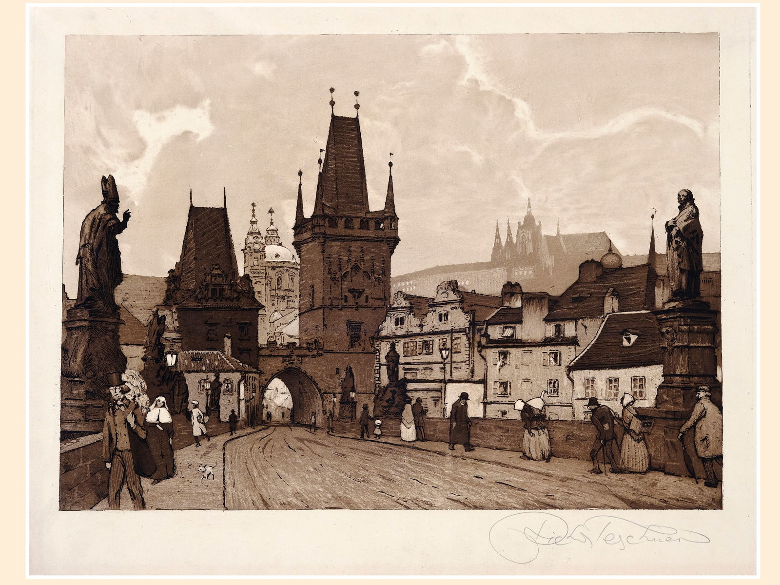 Richard Teschner, Carlsbad 1879 - 1948 Vienna: Richard TeschnerCarlsbad 1879 - 1948 Vienna untitledLithograph29,5 x 35 cmsigned on lower rightProvenance: Dr. Hans Ankwicz-Kleehoven, art historian and art collector in Vienna, collection label;