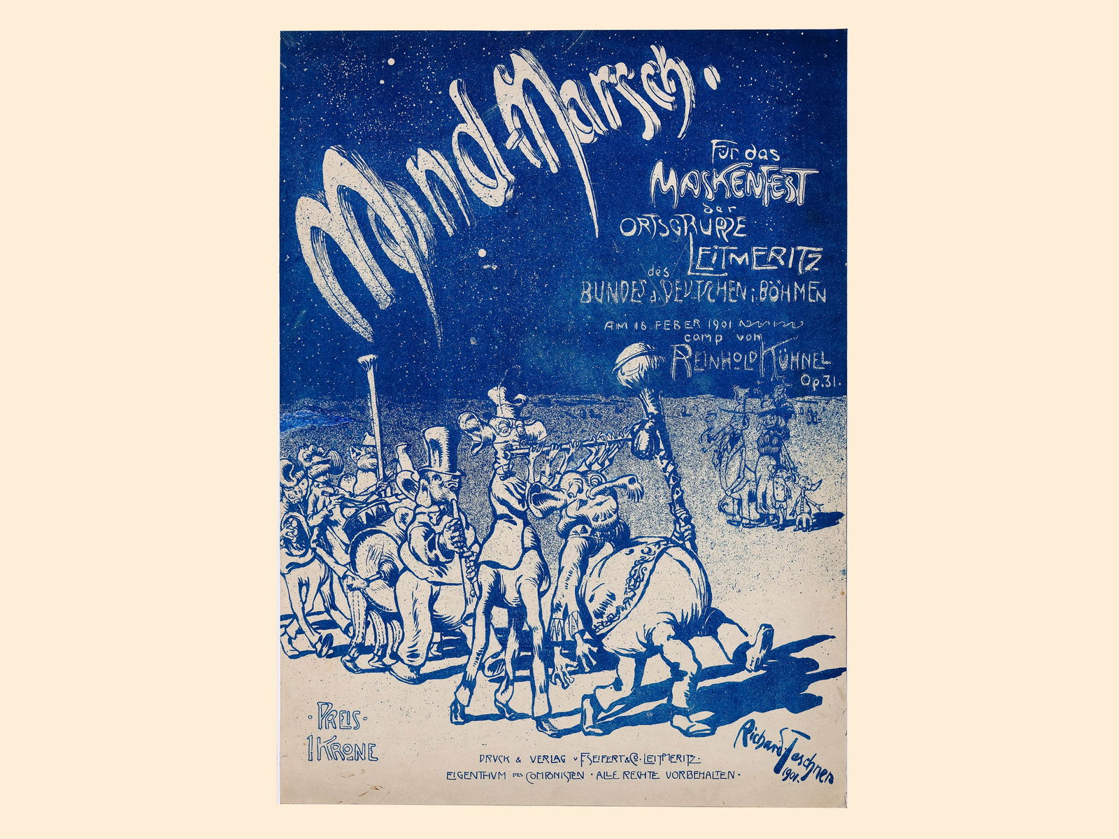 Richard Teschner, Carlsbad 1879 - 1948 Vienna: Richard TeschnerCarlsbad 1879 - 1948 Vienna untitledLithograph33.5 x 25.5 cmProvenance: Dr. Hans Ankwicz-Kleehoven, art historian and art collector in Vienna, collection label;