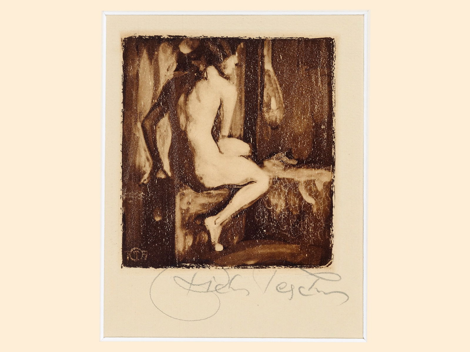 Richard Teschner, Carlsbad 1879 - 1948 Vienna: Richard TeschnerCarlsbad 1879 - 1948 Vienna untitledLithograph11 x 9,5 cmsigned on lower rightProvenance: Dr. Hans Ankwicz-Kleehoven, art historian and art collector in Vienna, collection label;