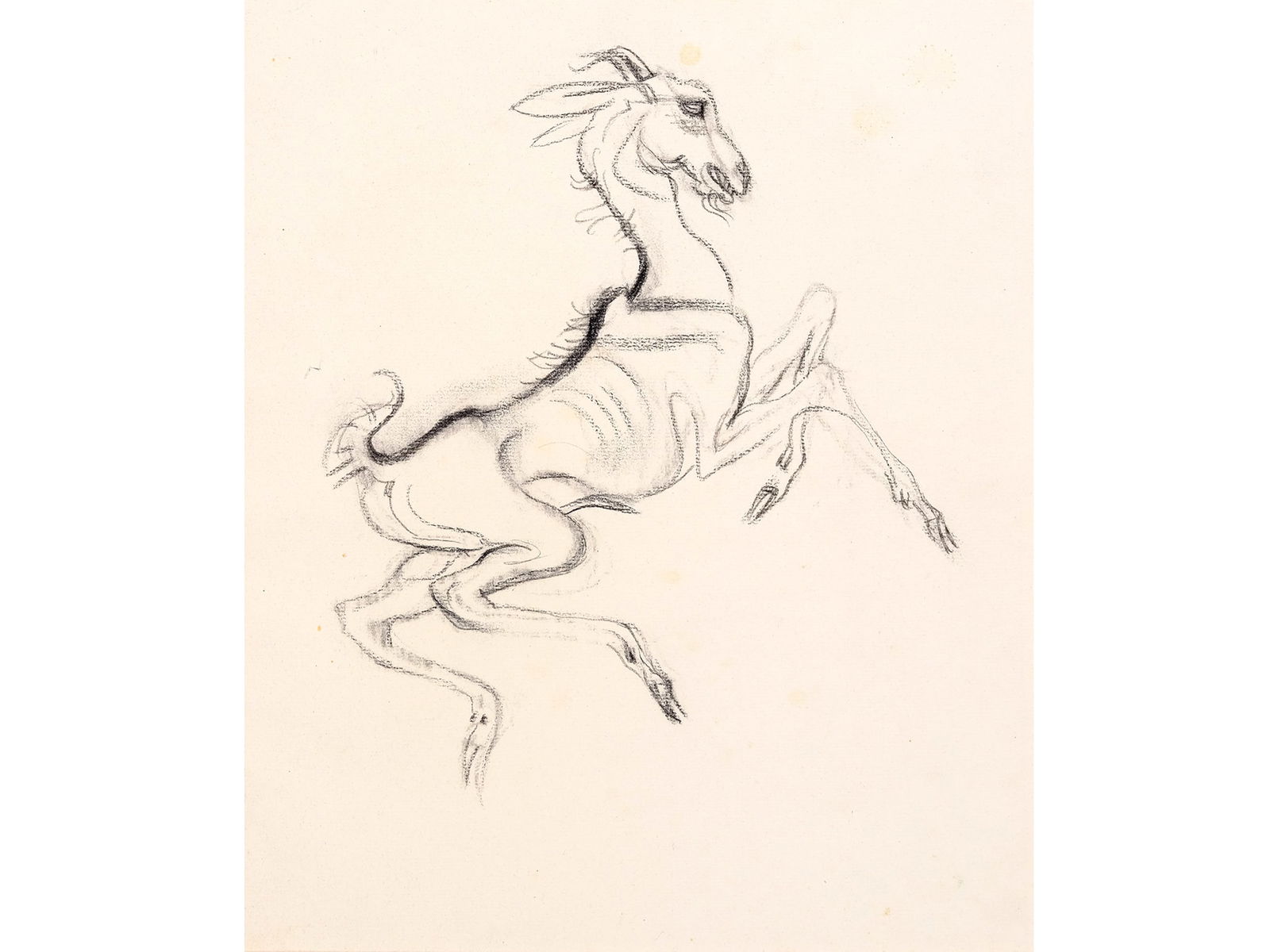 Ludwig Heinrich Jungnickel, Wunsiedel 1881 - 1965 Vienna: Ludwig Heinrich Jungnickel Wunsiedel 1881 - 1965 Vienna Animal study Chalk drawing on paper 36 x 30 cm estate stamp on the reverse Ludwig Heinrich Jungnickel Wunsiedel 1881