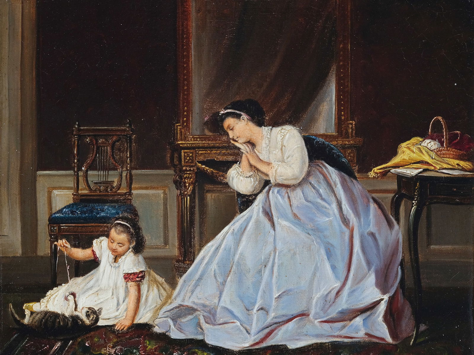 Unknown painter, around 1900, The little playmate (1 of 5)