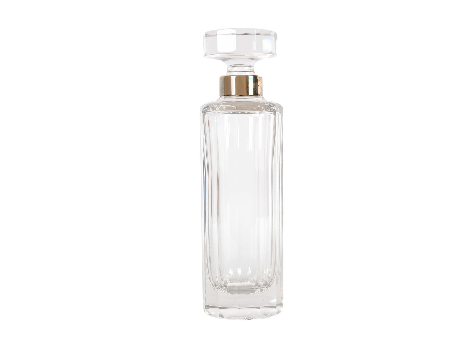 Glass carafe with stopper, Silver ring at the mouth: Glass carafe with stopper Silver ring at the mouth Height 25 cm