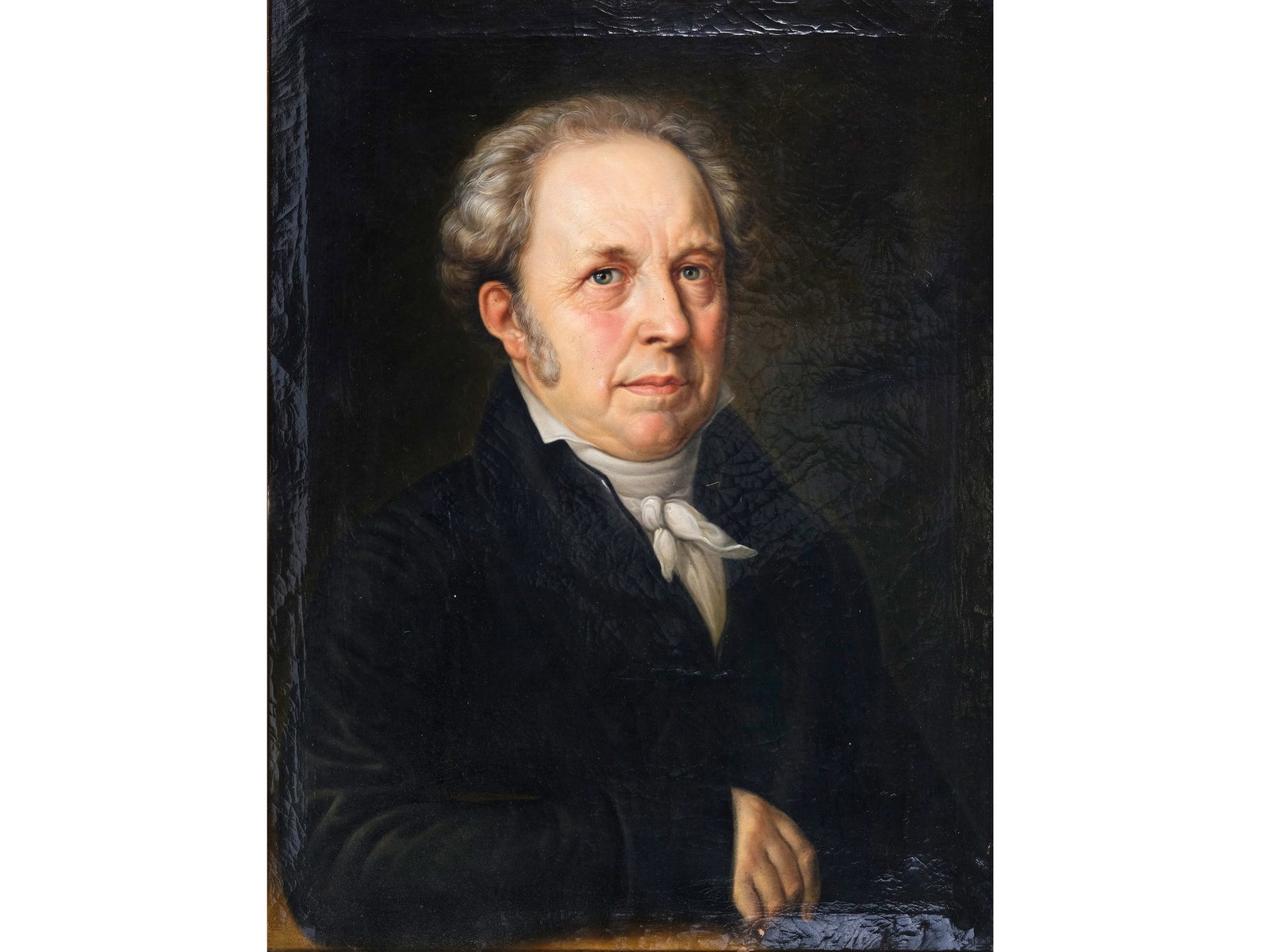 Artist of the 19th century, Portrait of Franz Waldmann: Artist of the 19th century Portrait of Franz Waldmann Oil on canvas 66.5 x 50.5 cm, with frame 79 x 63.3 cm Old adhesive labels on the reverse