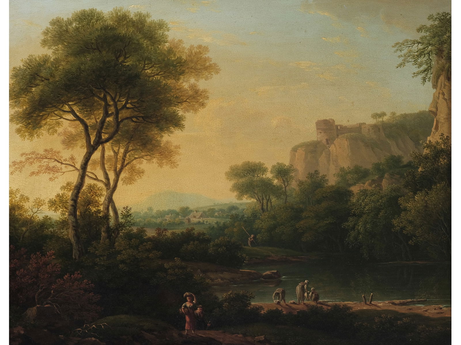 Karoly Markò the Elder, Levoca 1791 - 1860 Florence, attributed: Karoly Markò the ElderLevoca 1791 - 1860 Florence, attributedArcadian LandscapeOil on cardboard40 x 51.5 cm, with frame 52 x 63 cm