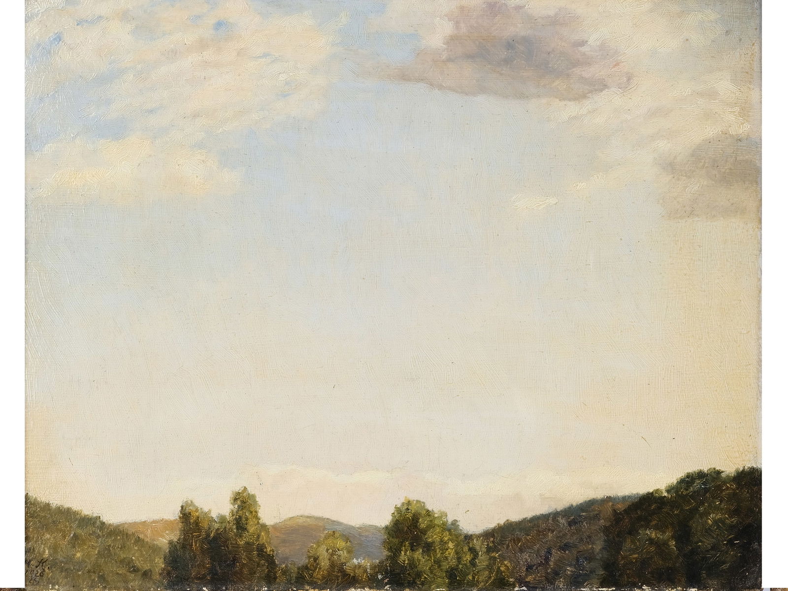 Marcel Kammerer, Vienna 1878 - 1959 Montreal: Marcel KammererVienna 1878 - 1959 MontrealOil on cardboardLandscape20.5 x 26 cm, with frame 29.5 x 34.5 cmMonogrammed and dated 1928 lower leftEstate stamp on the reverse