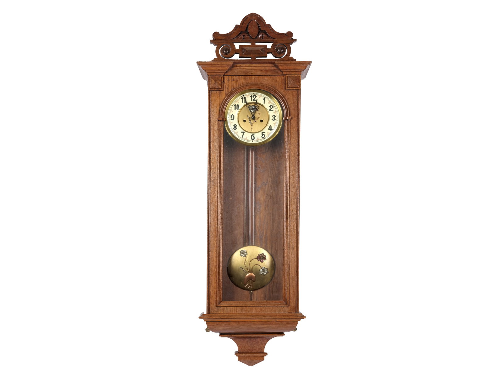 Pendulum clock, Art Nouveau: Pendulum clock Art Nouveau Around 1890/1900 Length 115 cm, width 34 cm Half-hour movement The movement has not been checked