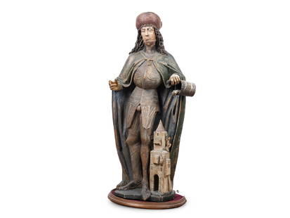 Saint Florian, Upper Austria?: Saint FlorianUpper Austria?Around 1520/30Carved wood and polychrome paintedHeight 108 cm, width 52 cm, depth 28 cmSt. Florian is one of the most famous martyrs of early Christianity and is today one o