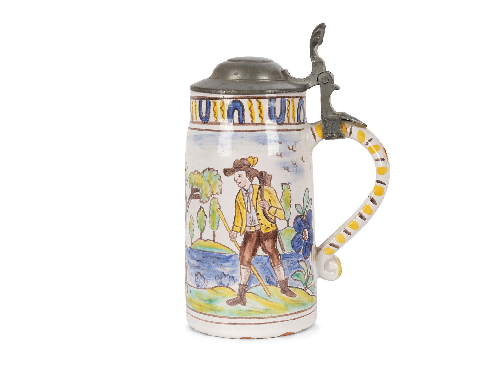 Faience jug with lid, Colorfully painted (1 of 5)