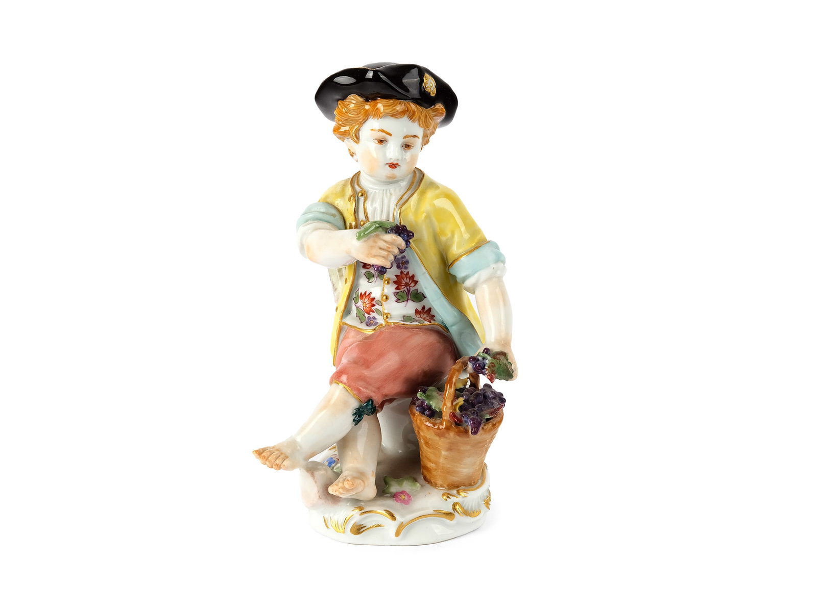 Small gardener, Meissen design: Small gardener Meissen design Porcelain colorfully painted Height 12 cm Marked on the bottom