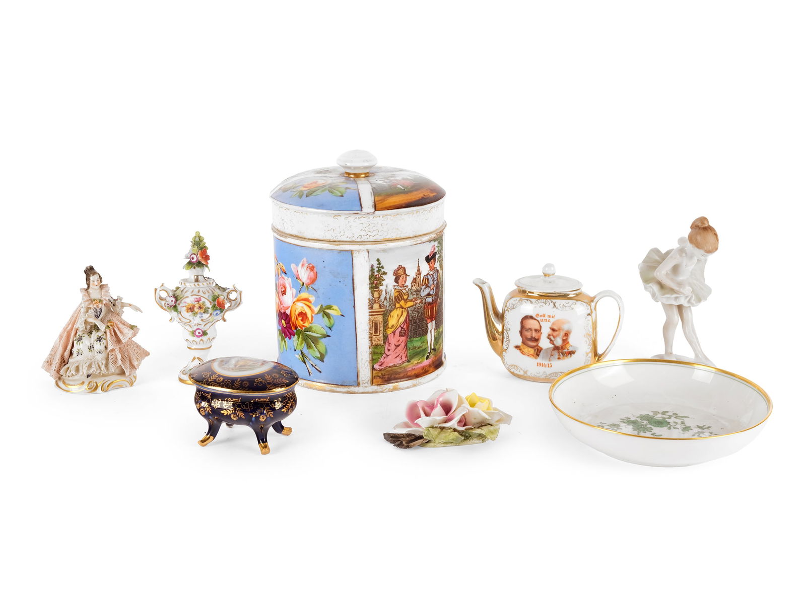 Mixed lot: Porcelain and ceramics, 8 pieces (1 of 2)