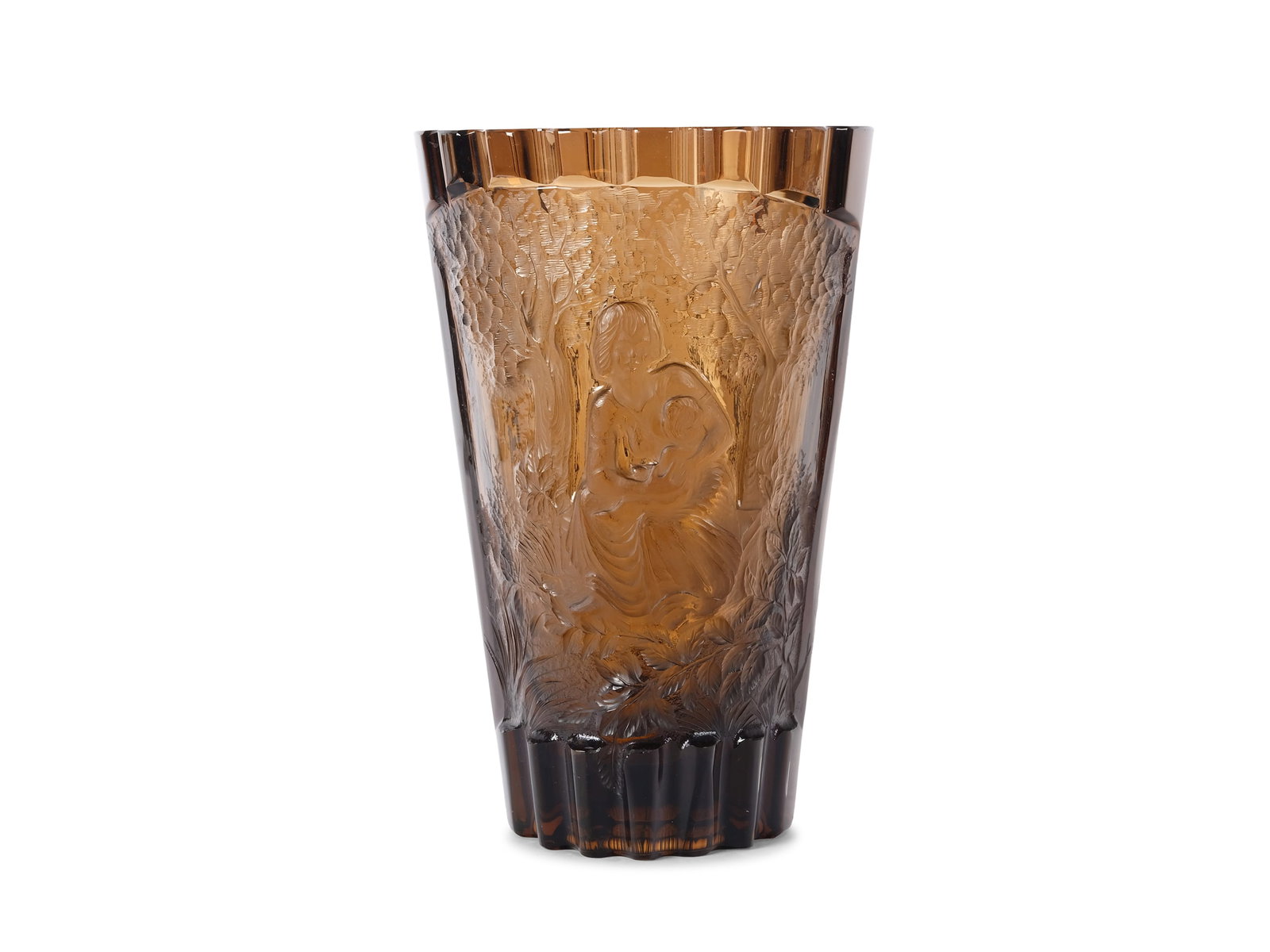 Vase, Moser Karlsbad: Vase Moser Karlsbad Brown glass Height 28 cm