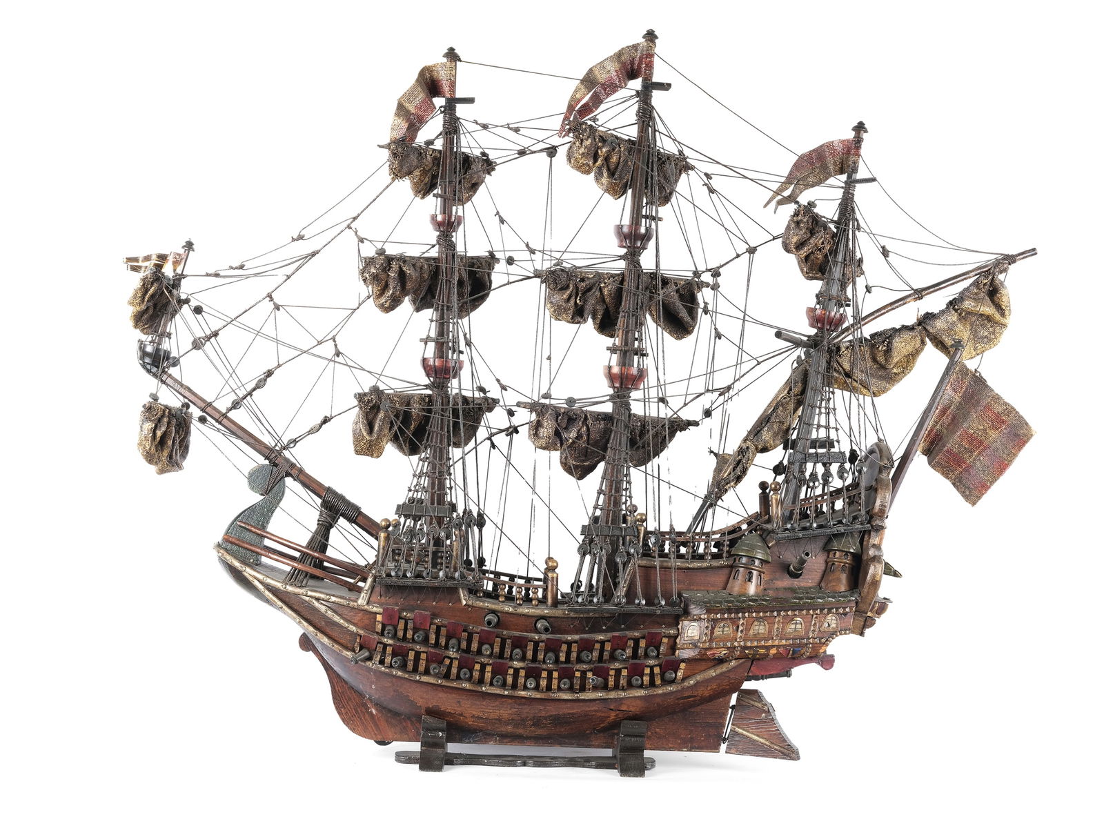 Model ship, wood, lines and ropes (1 of 5)