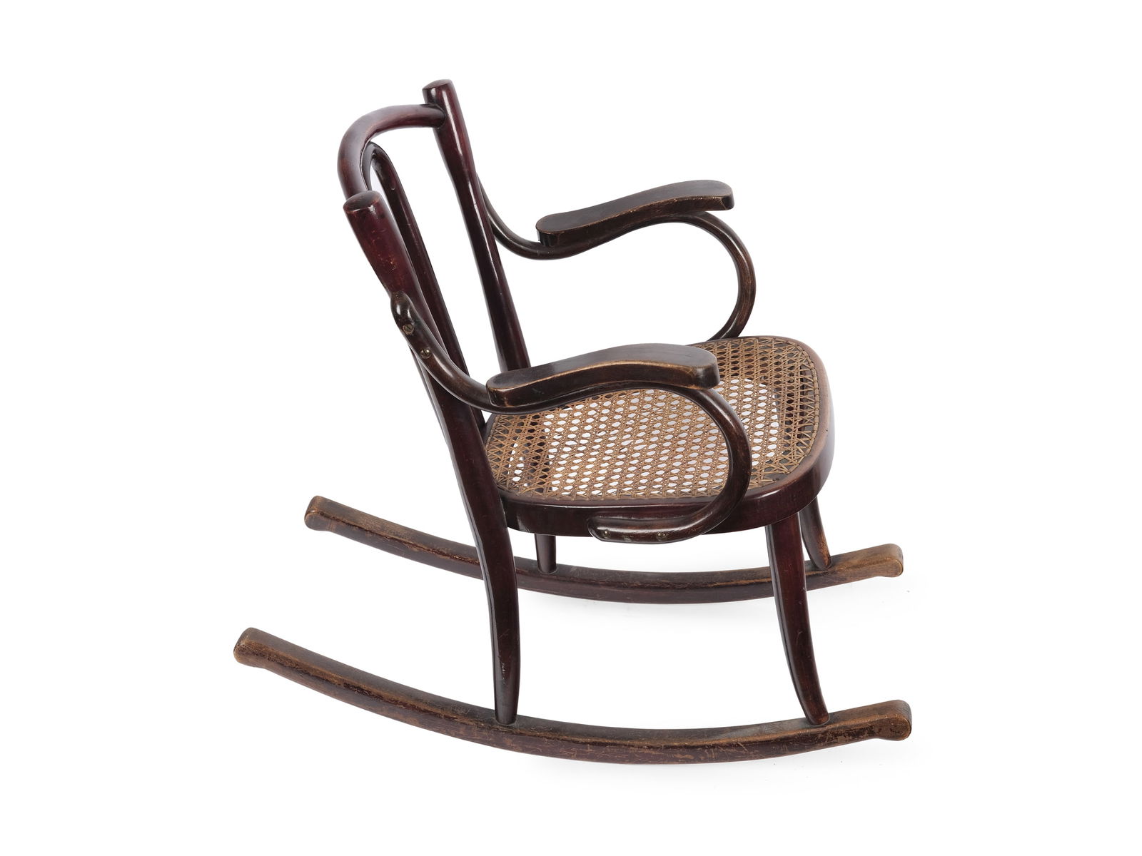 Children's rocking chair, Thonet company: Children's rocking chairThonet company Around 1900length 66 cm, height 59 cm