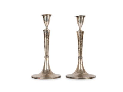 Pair of candlesticks, Old Vienna: Pair of candlesticksOld ViennaSilver, marked Vienna 1802,Master's mark (?)Height 23 cmWeight 638 g
