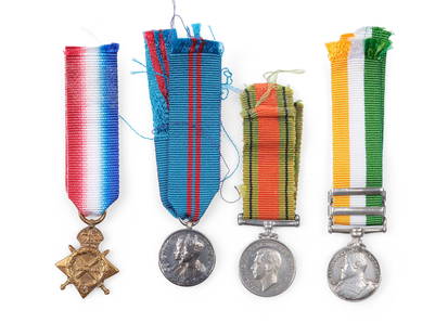 Collection of 4 miniature medals, 1 medal from South Africa 1901/02: Collection of 4 miniature medals1 medal from South Africa 1901/021 Order of India-Selhi Durbar Coronation Medal King George V 19111 Defense Medal, George VI1 Star Campaign Medal 1914-15
