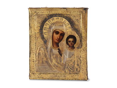 Icon with oklat, Gold-plated metal: Icon with oklatGold-plated metal22 x 17,5 cm