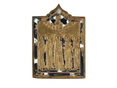 Travel icon, 18th/19th century: Travel icon18th/19th centuryCast bronze or brass and enameled14.5 x 10 cmPartially damaged