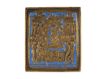 Travel icon, 18th/19th century: Travel icon18th/19th centuryCast bronze or brass and enameled10 x 9 cmPartially damaged