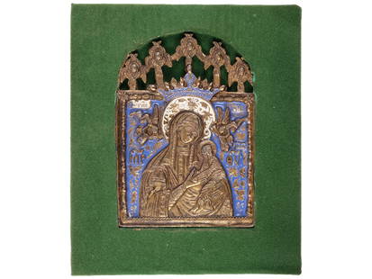 Travel icon, 18th/19th century: Travel icon18th/19th centuryCast bronze or brass and enameledIcon 11.3 x 8 cm