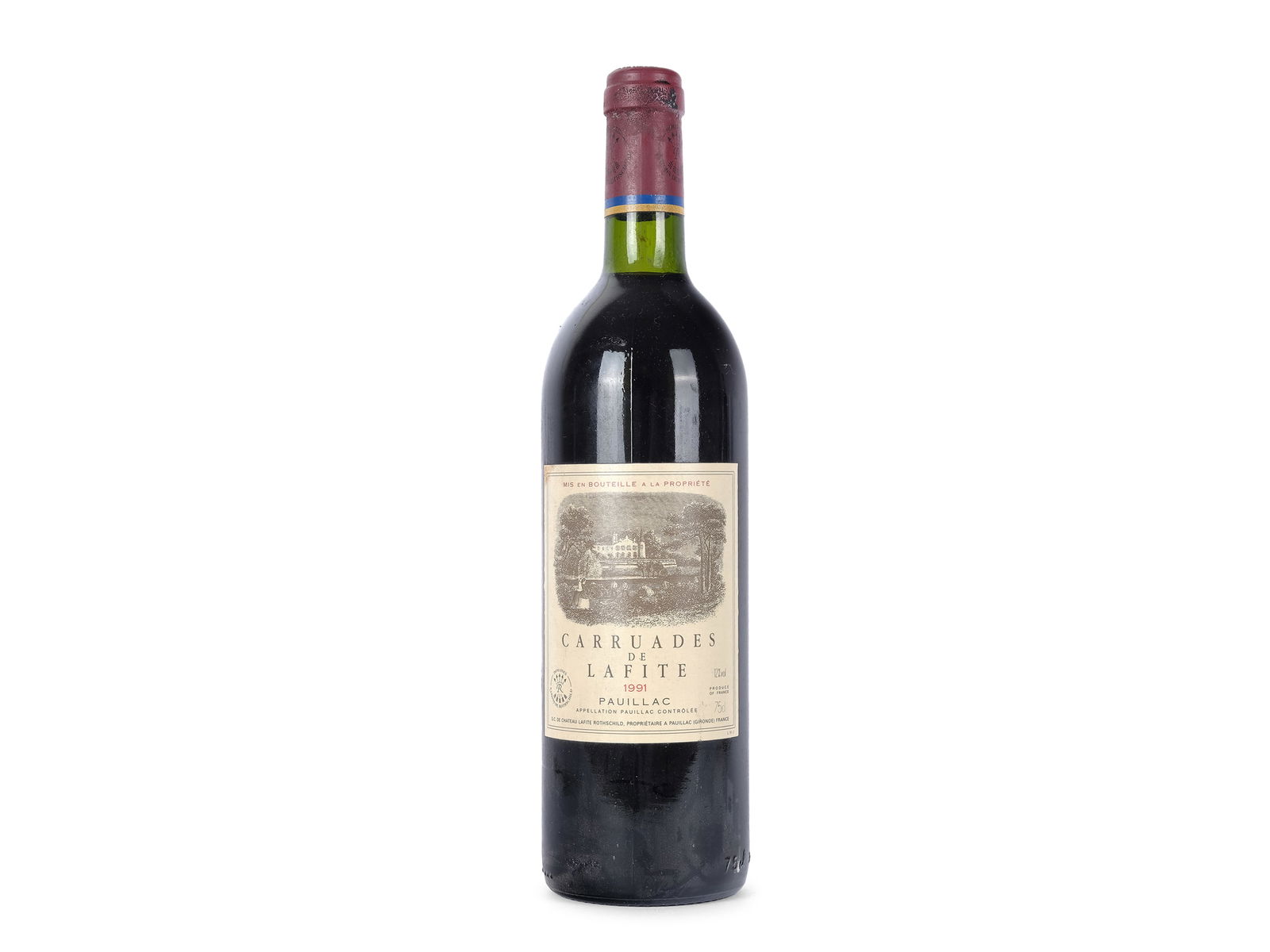 1 bottle, Chateau Carruades de Lafite: 1 bottle Chateau Carruades de Lafite 1991 0.75 l Proper storage in the wine cellar Standard shipping in a wine box with Austrian Post is possible 1 Flasche Chateau Carruades de Lafite 1991 0,75 lt Fac