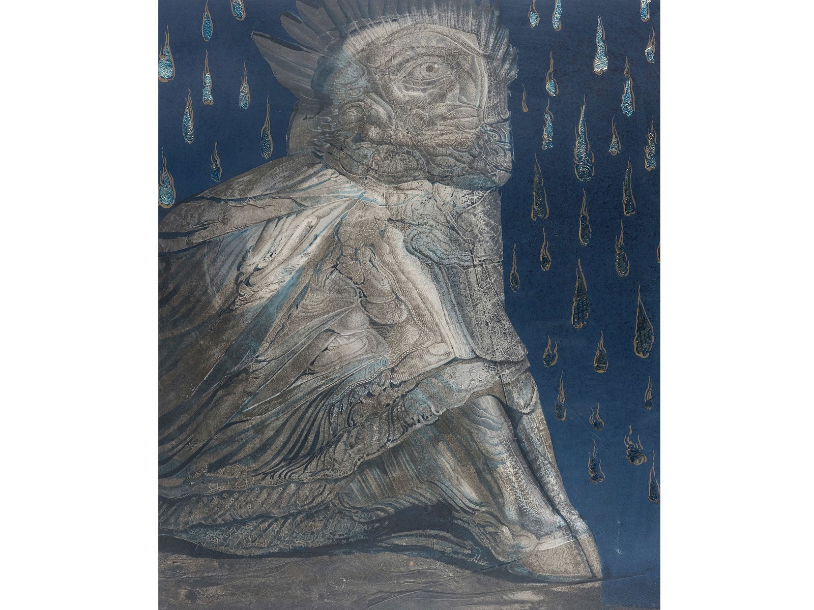 ERNST FUCHS *, VIENNA 1930 - 2015 VIENNA: Ernst Fuchs *Vienna 1930 - 2015 ViennaAgnus Mysticus1974Color lithograph on paperSigned lower center75 x 45 cm, with frame 81 x 62 cmOnline viewing only!