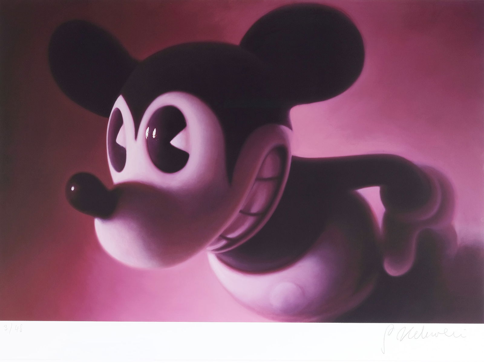 GOTTFRIED HELNWEIN *, BORN IN VIENNA IN 1948: Gottfried Helnwein *Born in Vienna in 1948Red MouseOriginal color lithograph67 x 100 cm, with frame 96 x 121 cmHand-signed lower rightNumbered 3 of 48 copies lower left