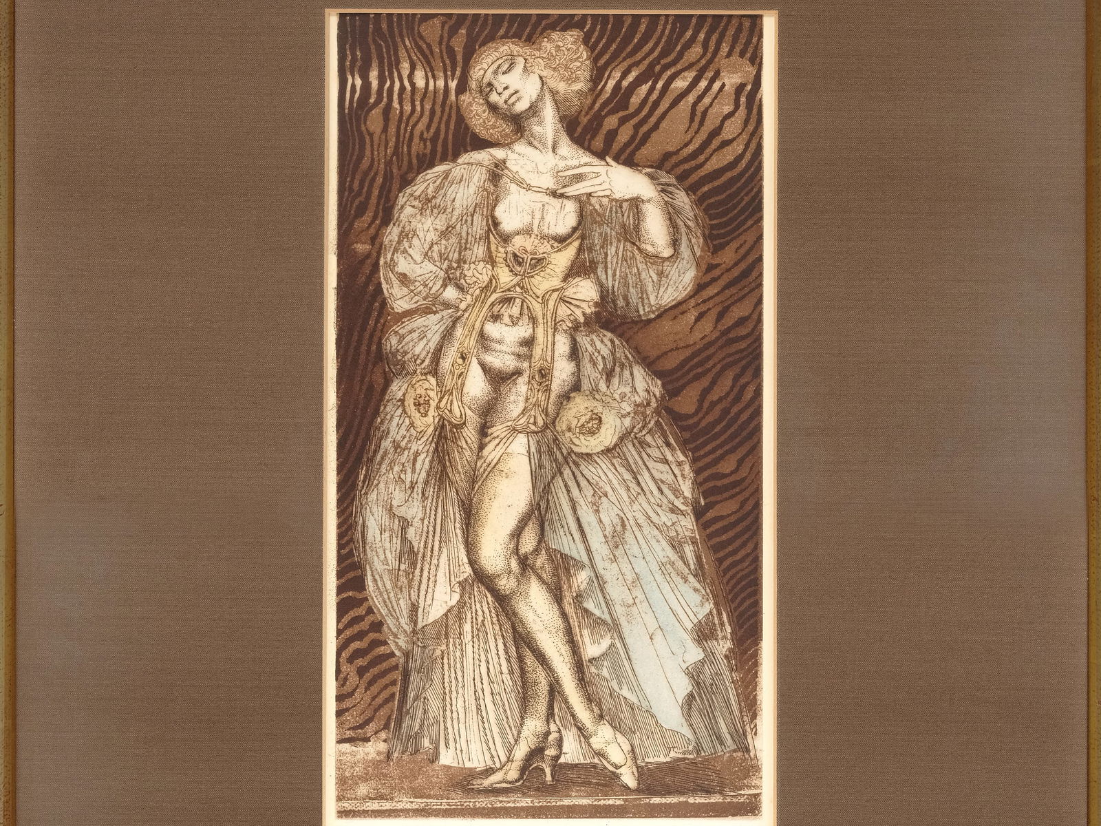 ERNST FUCHS *, VIENNA 1930 - 2015 VIENNA: Ernst Fuchs *Vienna 1930 - 2015 ViennaGiuliettaLithograph, hand-coloredMotif 37 x 19 cm, with frame 74.5 x 52 cmSigned lower rightNumbered 48/100 lower left