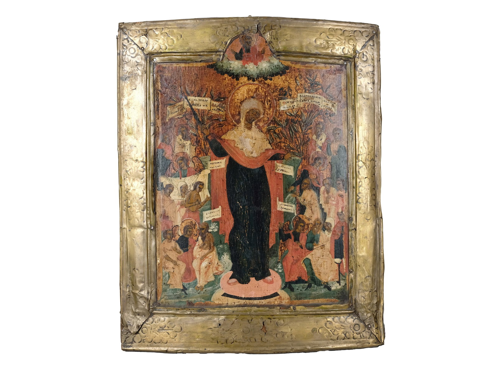 ICON RUSSIA, OIL ON WOOD: Icon Russia Oil on wood Metal Oklad 35 x 27 cm