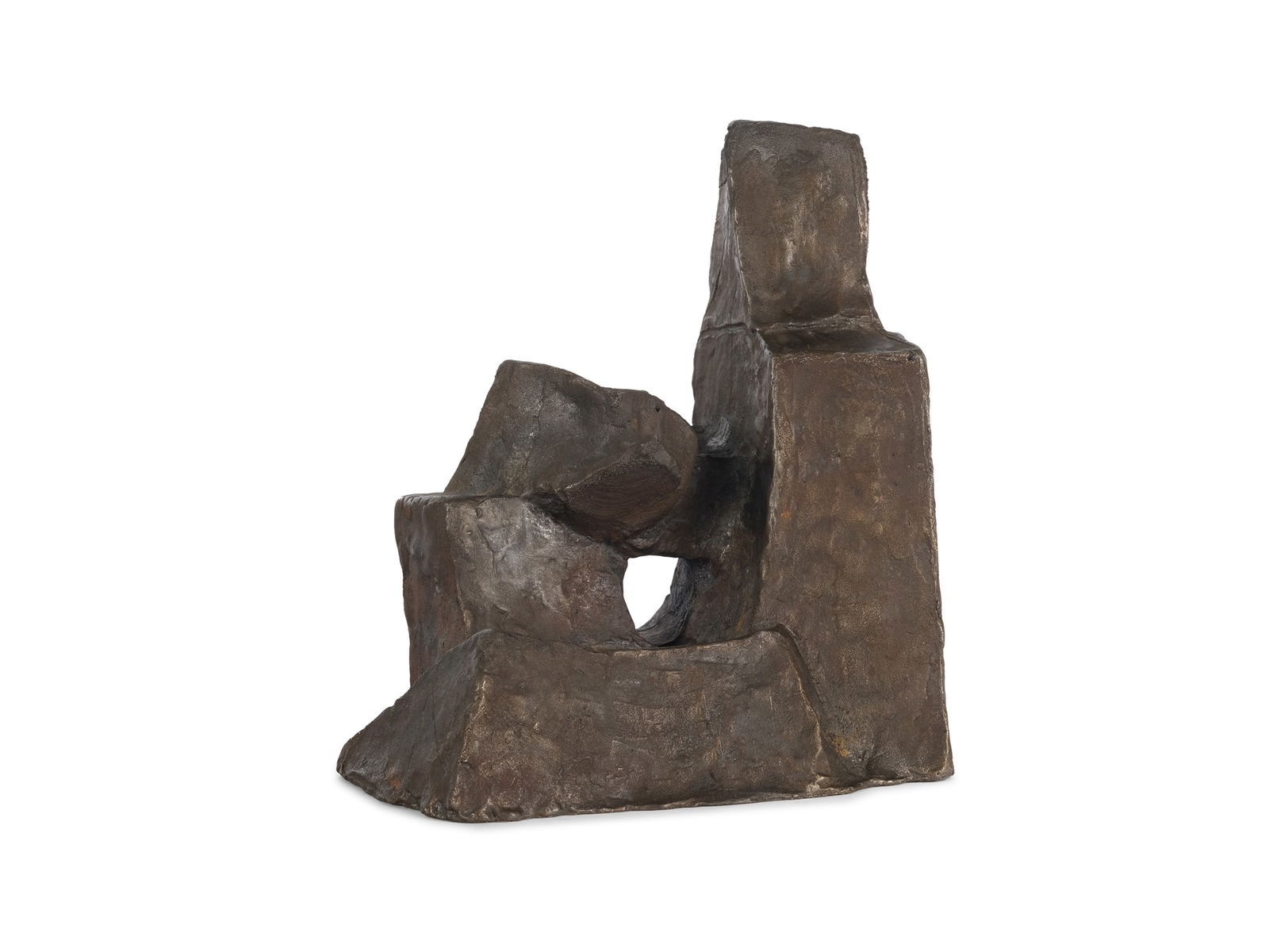 FRITZ WOTRUBA, VIENNA 1907 - 1975 VIENNA: Fritz WotrubaVienna 1907 - 1975 ViennaSeated figureCast bronzeLength 19 cm, height 21 cmSigned on the back "F. Wotruba 32"